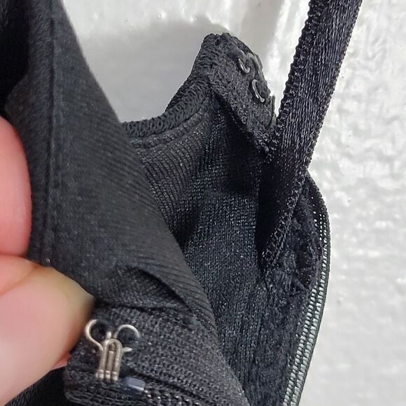 LOFT Ann Taylor Black V Neck Knot Bust Dress - Picture 6 of 8